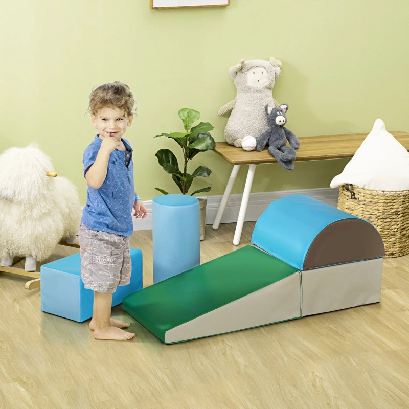 Set di costruzioni per bambini, 5 pezzi, blocchi in schiuma, morbidi e sicuri per bambini da 1 a 3 anni, in similpelle e EPE, giocattolo da