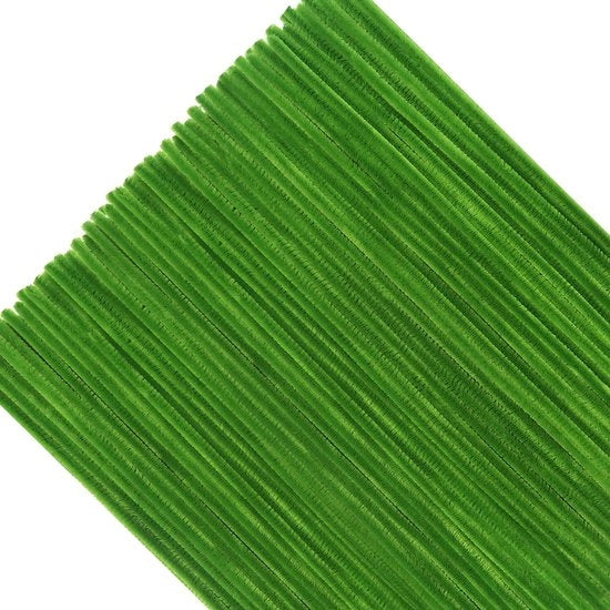 Pijpenragers 100 pezzi - Fibra di lino verde chiaro - Materiale per fai da te per bambini - Plastica flessibile - Fai da te decorativo - Lavorazione manuale