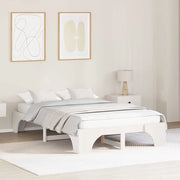 Struttura del letto Bianco 135 x 190 cm Pino massello 872954
