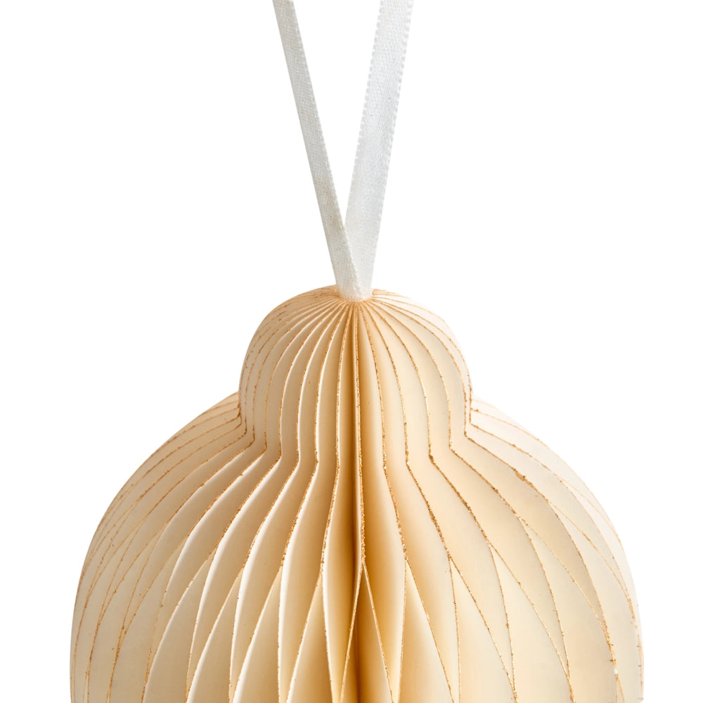 Set di 20 palline di Natale in carta a nido d'ape beige da appendere Decorazioni 3D per Natale