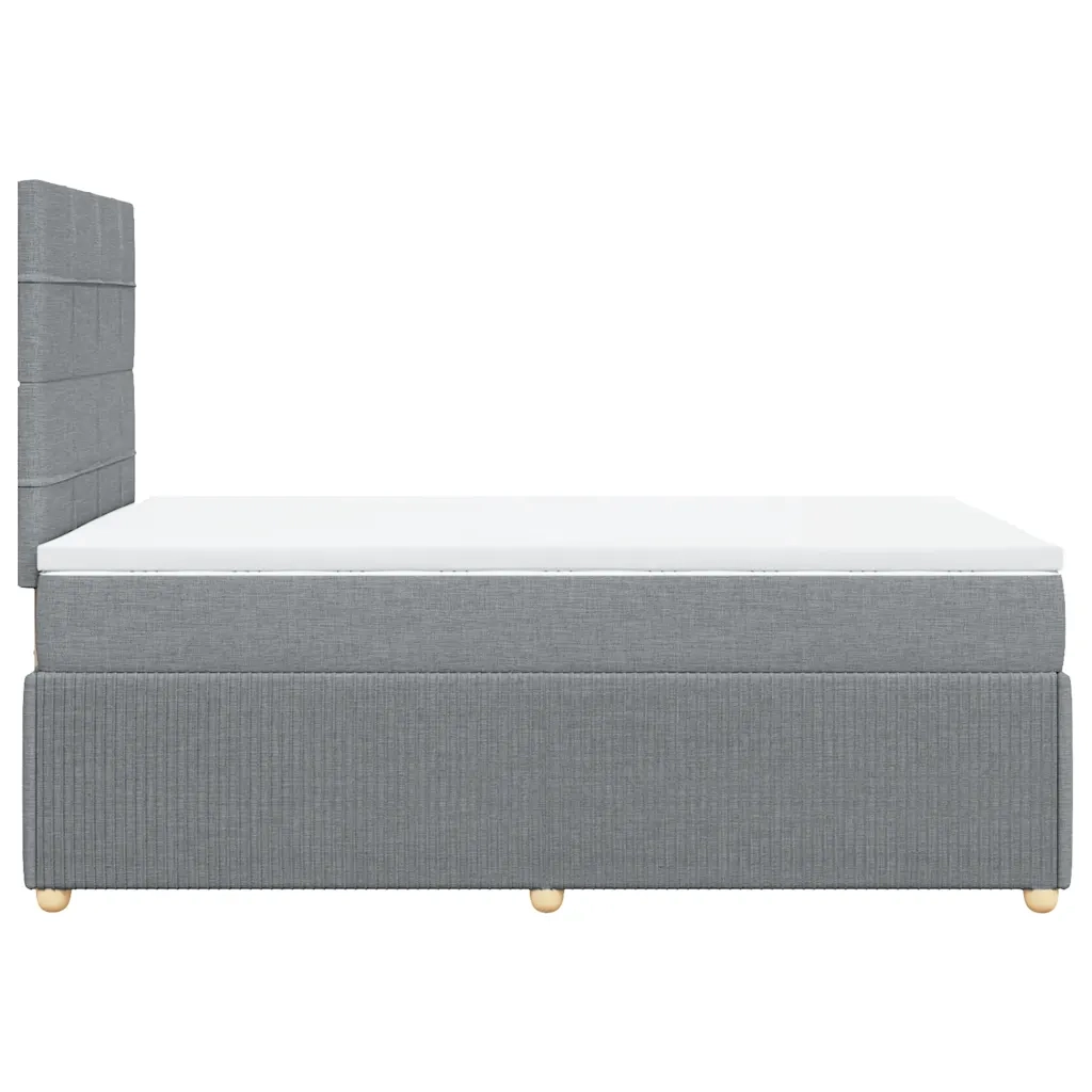 Giroletto a Molle con Materasso Grigio Chiaro 120x190cm Tessuto