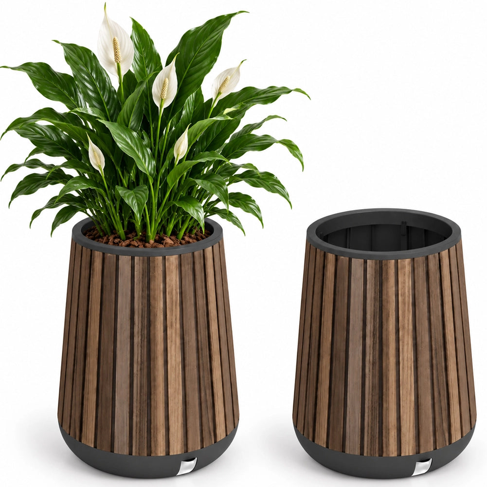 Keter Conical Plantar Vaso per Piante Fioriera per Fiori Marrone Resiste UV