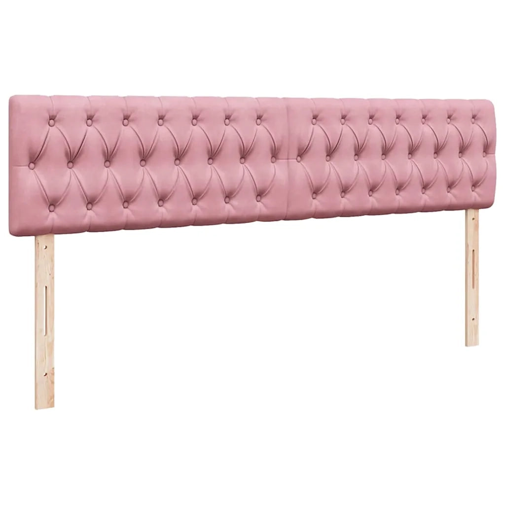 Struttura Letto Pouf con Materasso Rosa 180x200 cm in Velluto 3311866