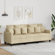 vidaXL Divano a 3 Posti Crema 180 cm in Tessuto