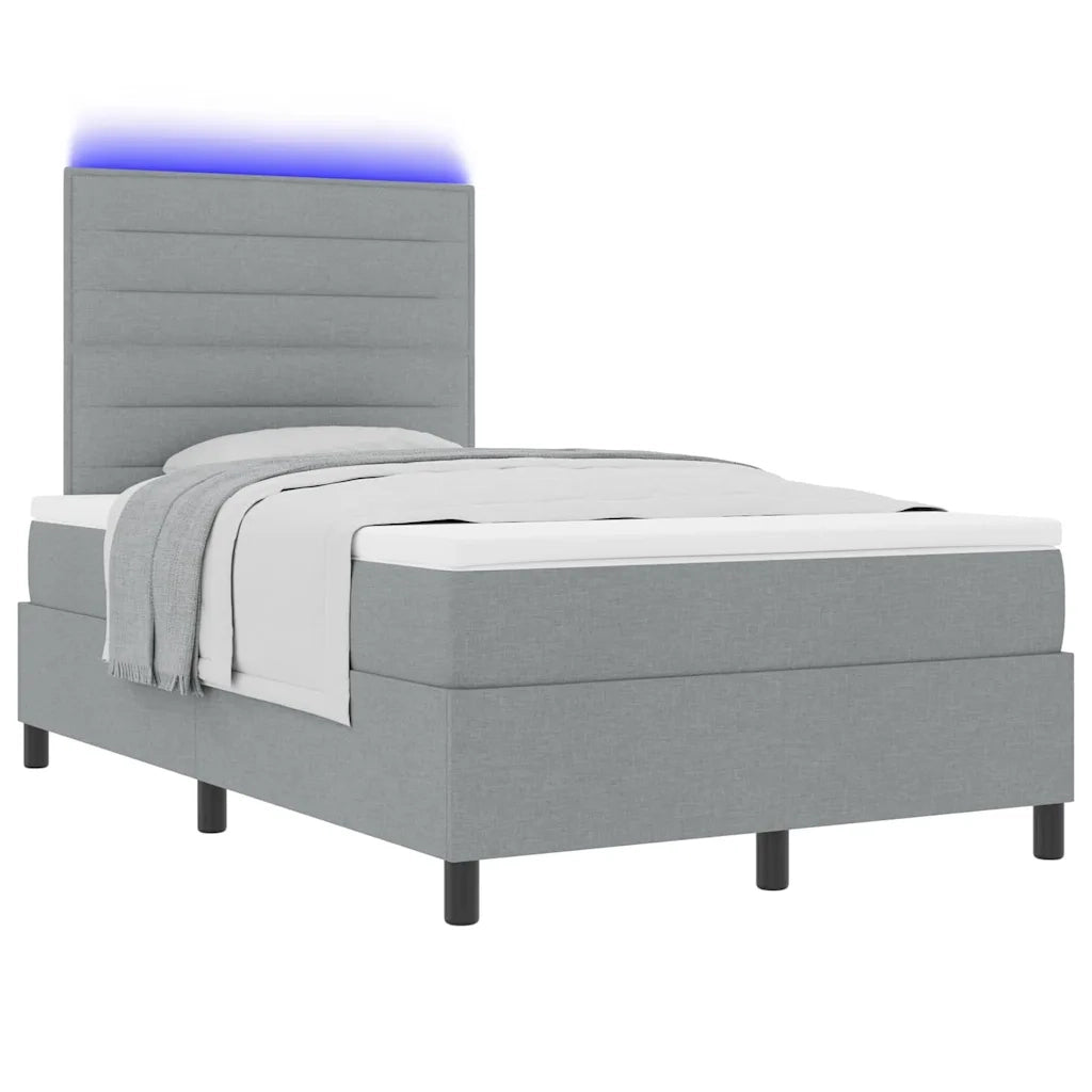 Letto a molle con materasso Grigio chiaro 120 x 200 cm Tessuto 3342781