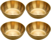 Mini portapiatto in acciaio inossidabile a forma rotonda per condimenti e salse - Sushi e soja snack - Dimensioni 4-8,2 cm di diametro - Giallo