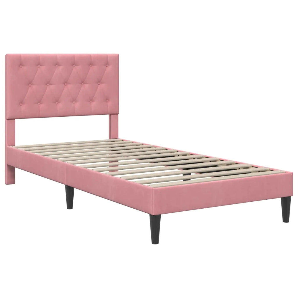 Struttura del letto con testiera Rosa 80 x 200 cm Velluto 42027628
