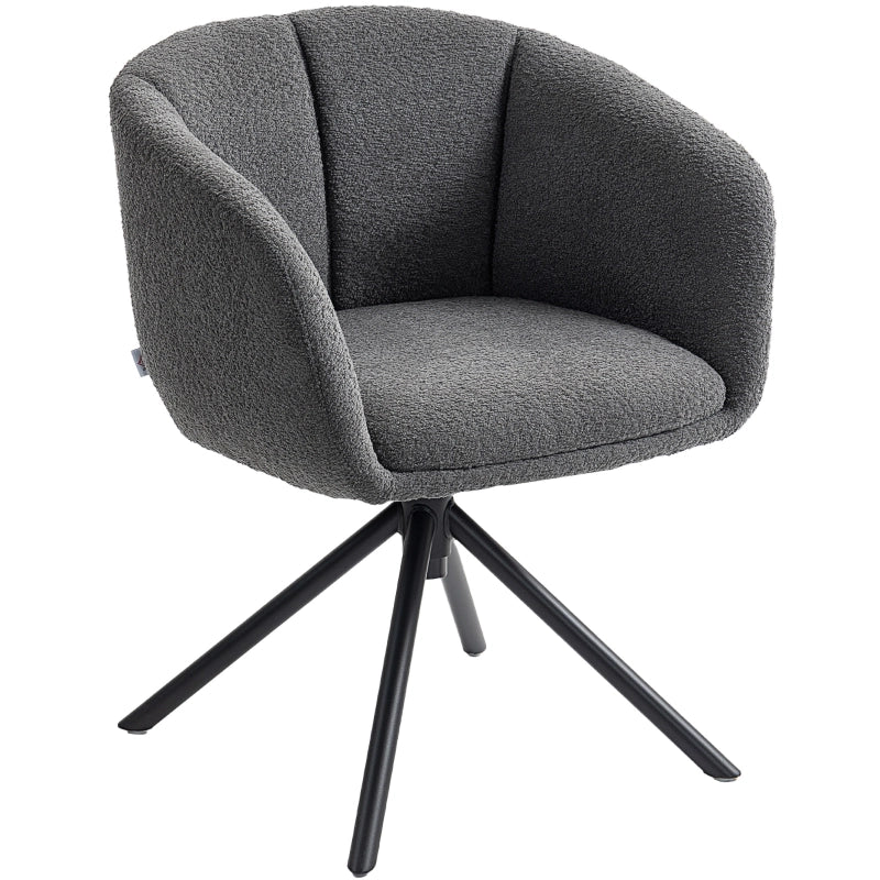 POLTRONA Girevole 58,5x59x78,5 cm in Poliestere Grigio