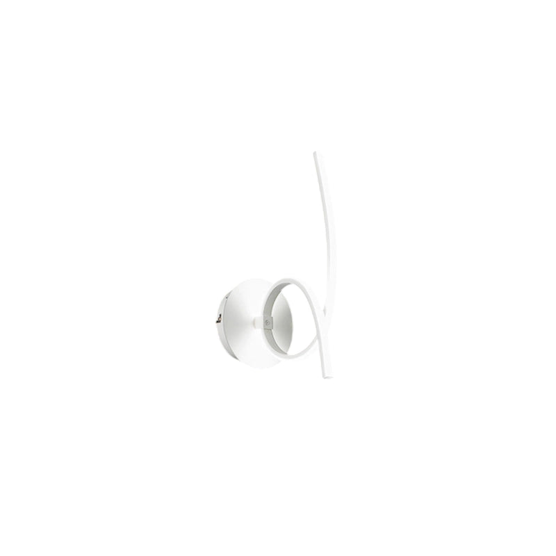 Applique da parete moderna led Tosca in alluminio bianco satinato 15W 840lm luce calda 4000K, diffusore opale, IP20, design curvo