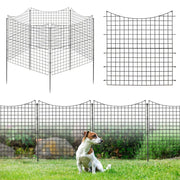Set di 5 recinzioni decorative in metallo 87 x 98 cm robuste per la protezione degli animali per uso esterno metallo nero 20_0019247