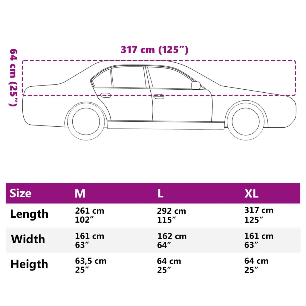 Mezza Copertura Auto con Ganci Argento XL PEVA CFW9197199