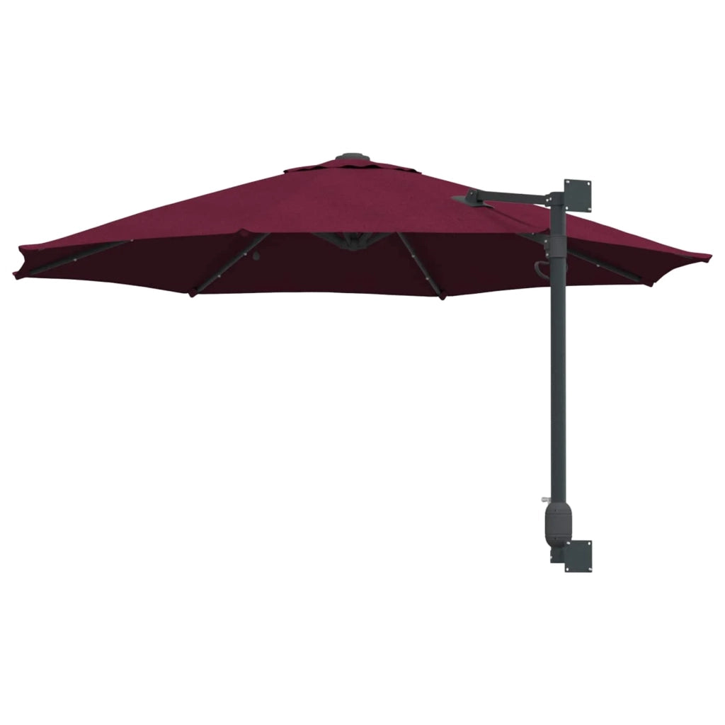 Moderno ombrellone da giardino basculante con illuminazione a LED 248 x 248 x 148 cm poliestere bordeaux 02_0058646