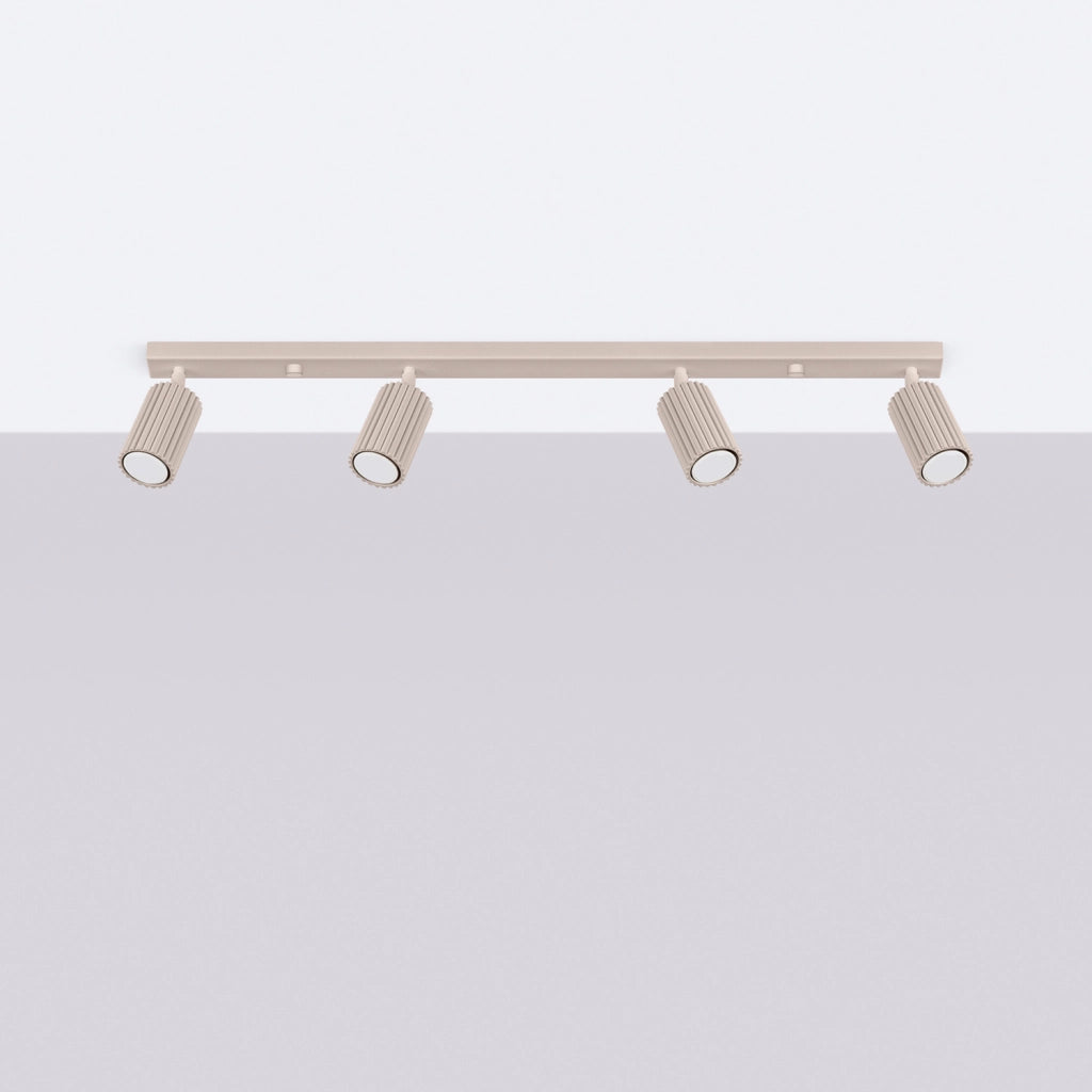 Plafoniera moderna taupe 81cm 4 spot GU10 GRAVIO Pure Lume