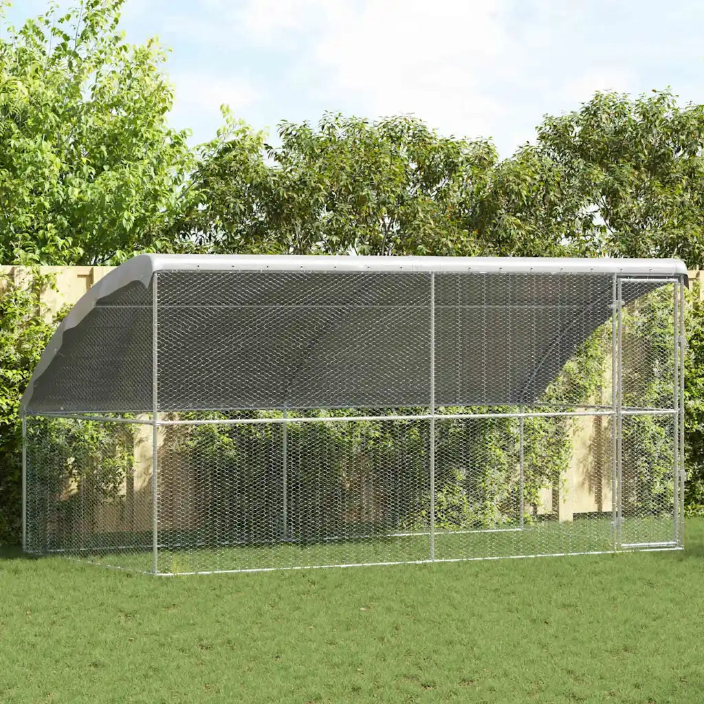 Gabbia per polli 2 pcs Argento 400 x 200 x 200 cm 3368317