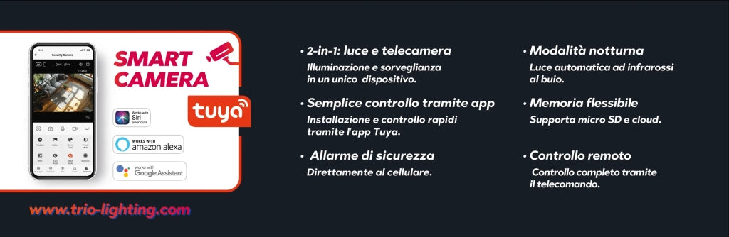 Plafoniera LED con videocamera integrata, plastica, bianco, D40 cm, Vedera