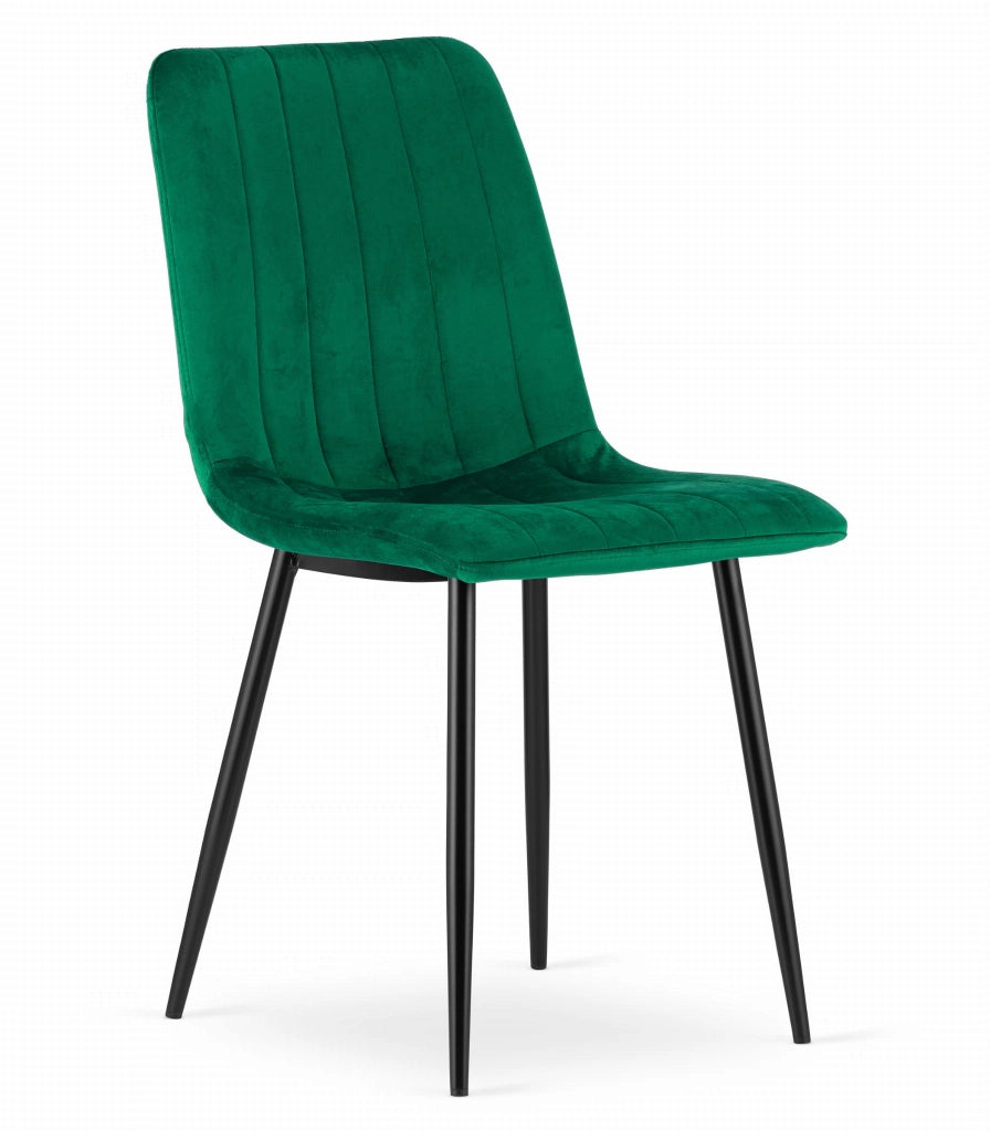 Sedia VALORA JEWA - Design ergonomico in velluto verde scuro x 3