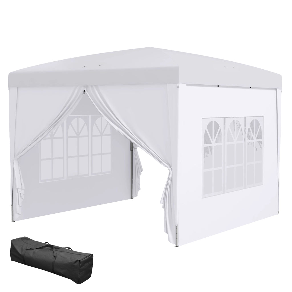 Tenda da Giardino Pieghevole ¨C zephmum ¨C Bianco 3x3 m con Borsa