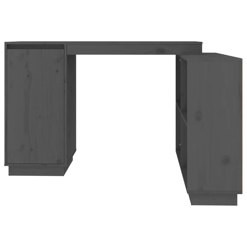 Scrivania tavolo postazione di lavoro mobile per computer studio 110 x 50 x 75 cm legno massello di pino grigio 02_0023822