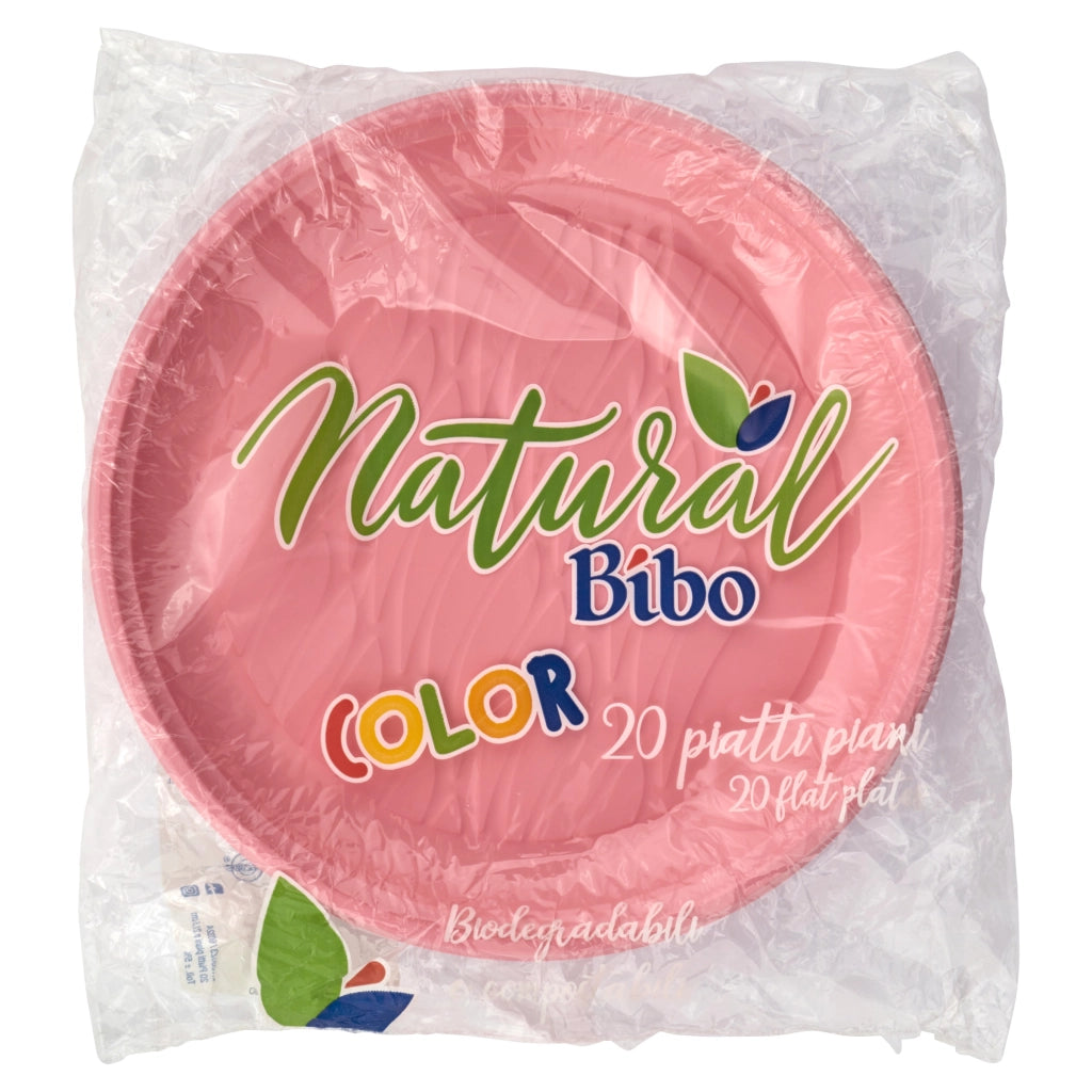 MAURY'S PIATTI PIANI BIOPLASTIC DIAMETRO 21,5 CM 20 PEZZI IN COLORAZIONE ROSA