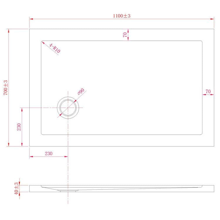 Piatto Doccia 100x100 cm in Acrilico Fosterberg Floret 2 Bianco