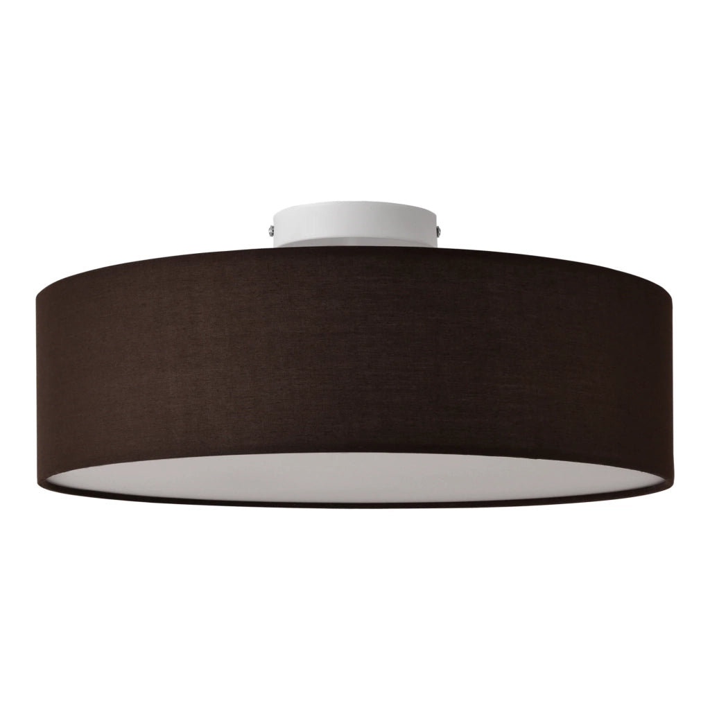 Moderna plafoniera di design elegante 3 attacchi E27 plastica tessuto organza diametro 45 cm marrone e bianco 03_0005934