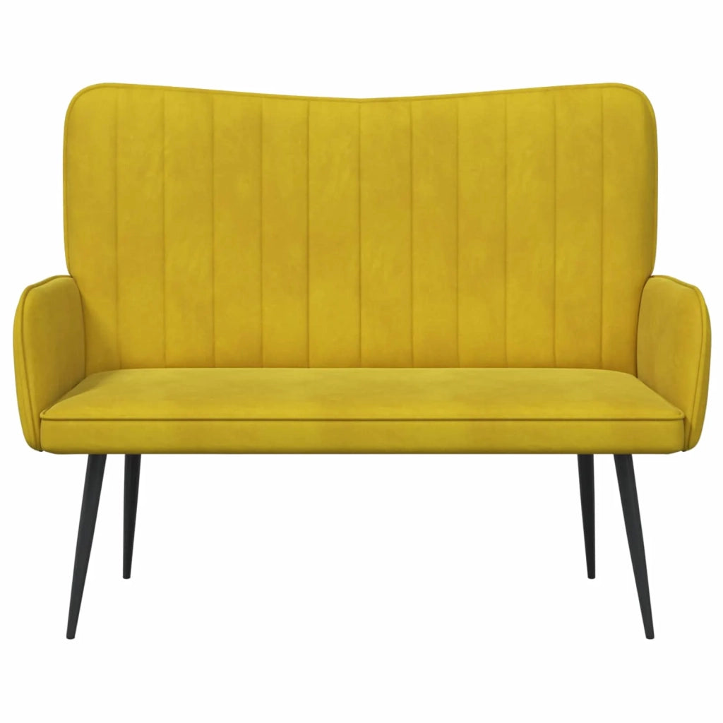 Sofa a Due Posti Giallo 115 x 61 x 87 cm Velluto