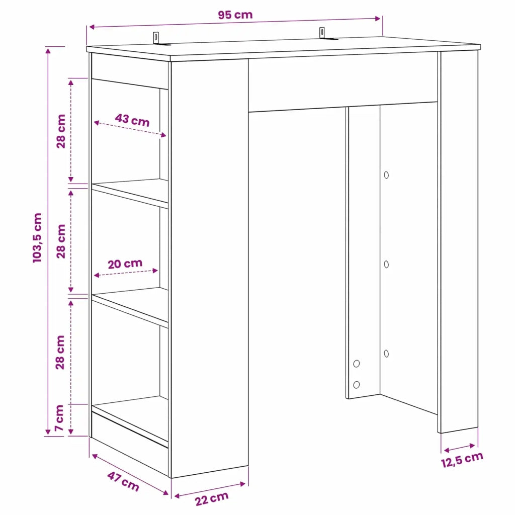 Tavolo da bar 95 x 47 x 103,5 cm Legno ingegnerizzato 8010960