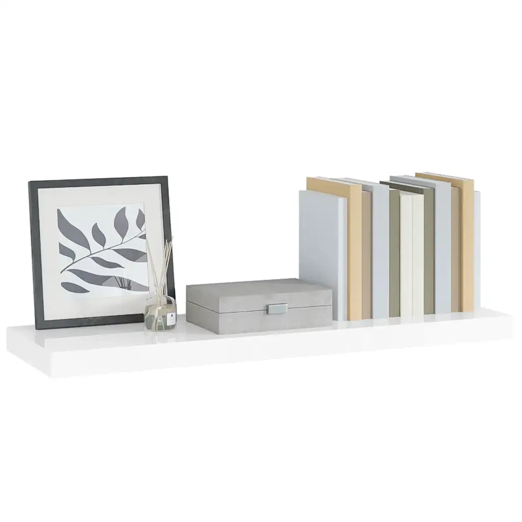 Scaffale a Parete Bianco Lucido 90x23,5x3,8 cm in MDF cod mxl 46051