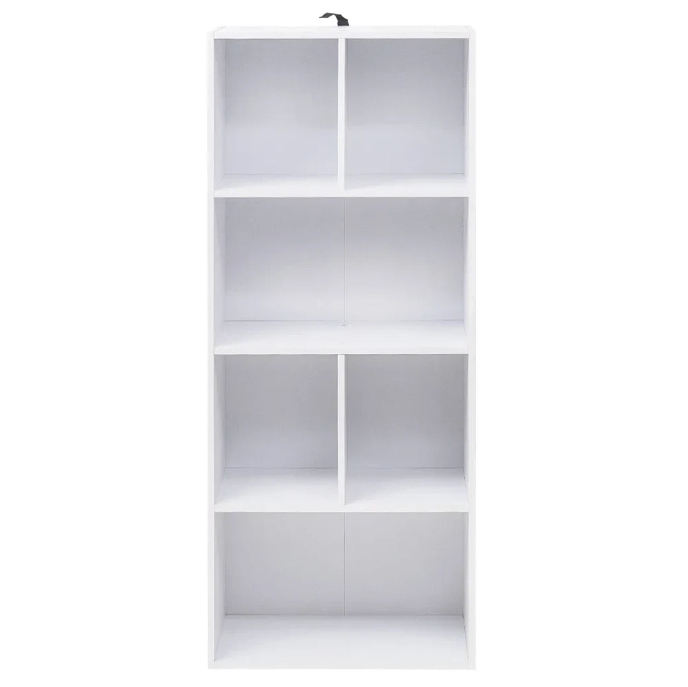 Libreria verticale bianca in MDF con 6 vani, 50 x 30 x 118 cm