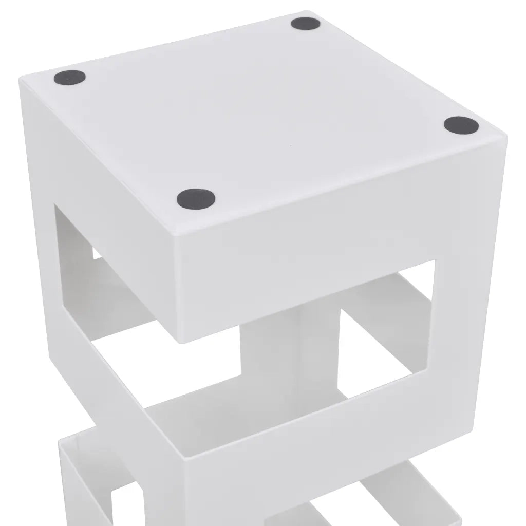 Portaombrelli Bastoni Passeggio Quadrato Acciaio 48,5 cm Bianco 242470