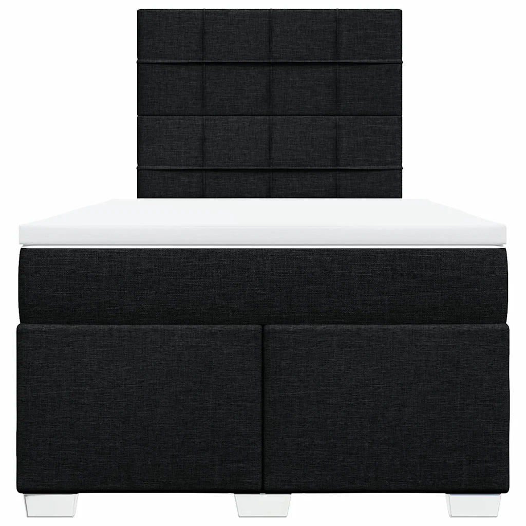 Giroletto a Molle con Materasso Nero 120x190 cm in Tessuto