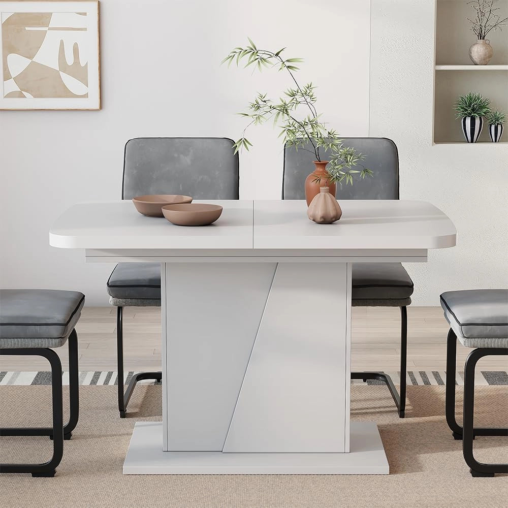 tavolo da pranzo allungabile Fenaro, Bianco, 120 x 80 cm estensibile, allungabile con prolunga per dimensioni del tavolo flessibili