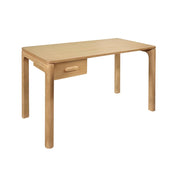 Scrivania in legno di caucciù impiallacciatura di quercia, 1 cassetto,