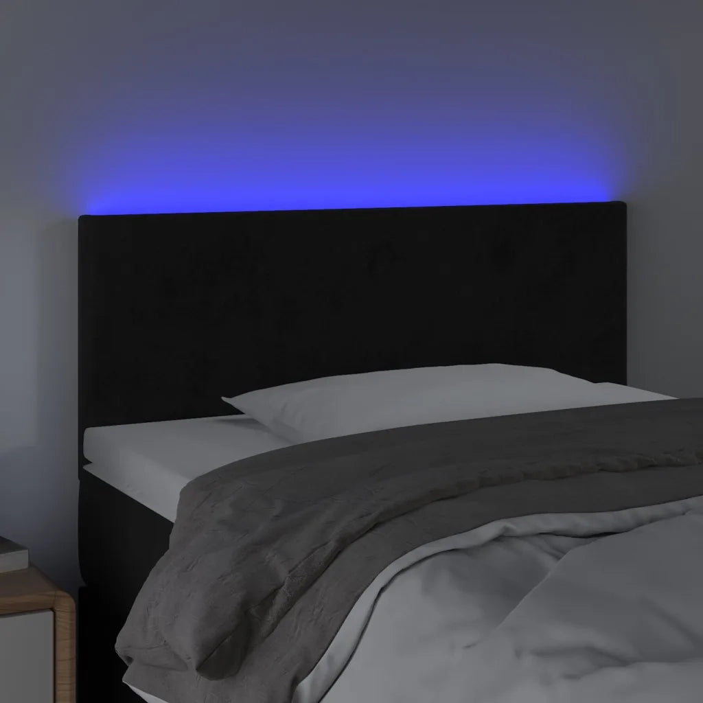 Testiera | Testata a LED Nera 80x5x78/88 cm in Velluto