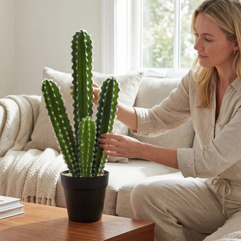 Pianta di cactus artificiale, 53 cm, piante artificiali in vaso per casa e ufficio