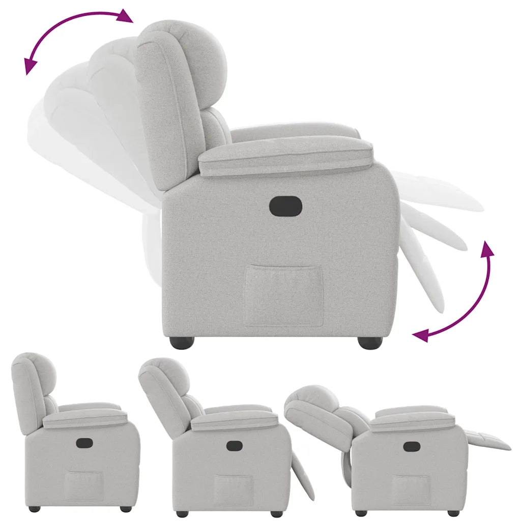 Divano Sedia-Poltrona Reclinabile in Tessuto Grigio Nuvola 983170