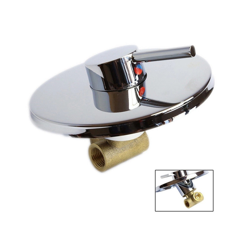 Trade Shop - Miscelatore Doccia Da Incasso Monocomando Bagno A Muro Tondo Cromato -
