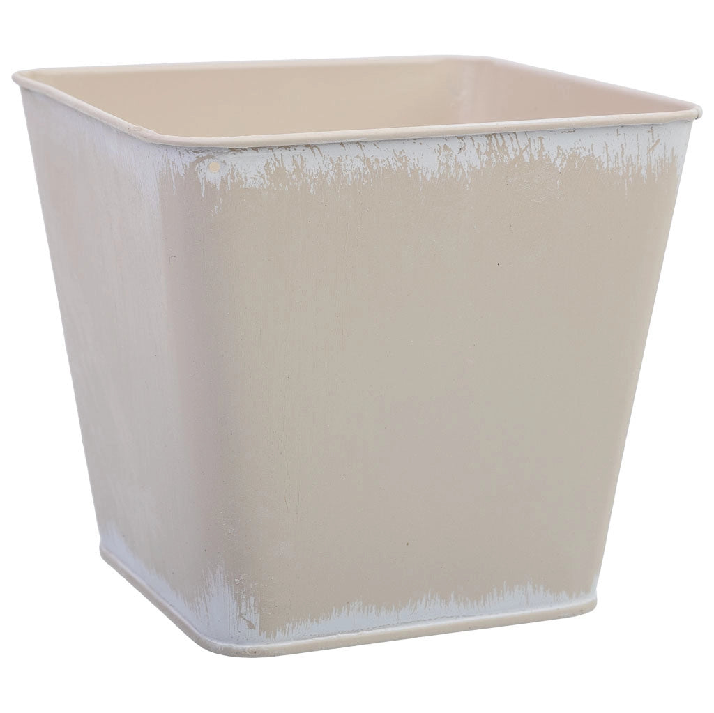 Cestino in metallo bianco 14,5x13x10,5