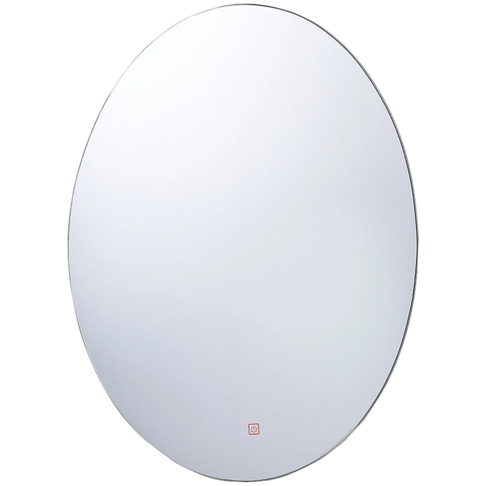Specchio da parete con LED argento Ovale 60 x 80 cm Rettangolare Illuminato Sistema Antiappannamento
