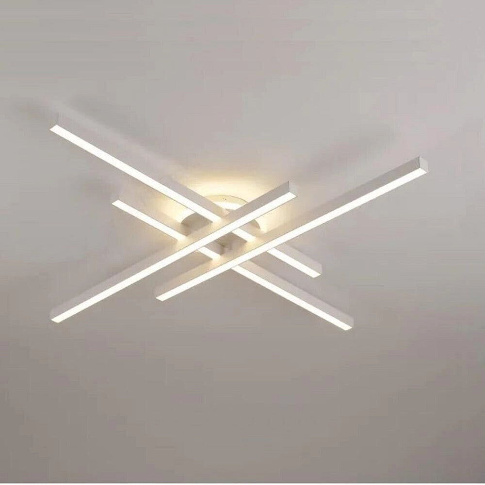Plafoniera LED moderna da soffitto 48W con switch per luce calda 3000K naturale 4000K o fredda 6500K design elegante per interni