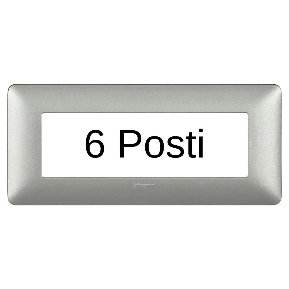 Bticino matix placca 6 posti tecnopolimero colorata am4806 pezzi 2 *** colore silver, confezione 1