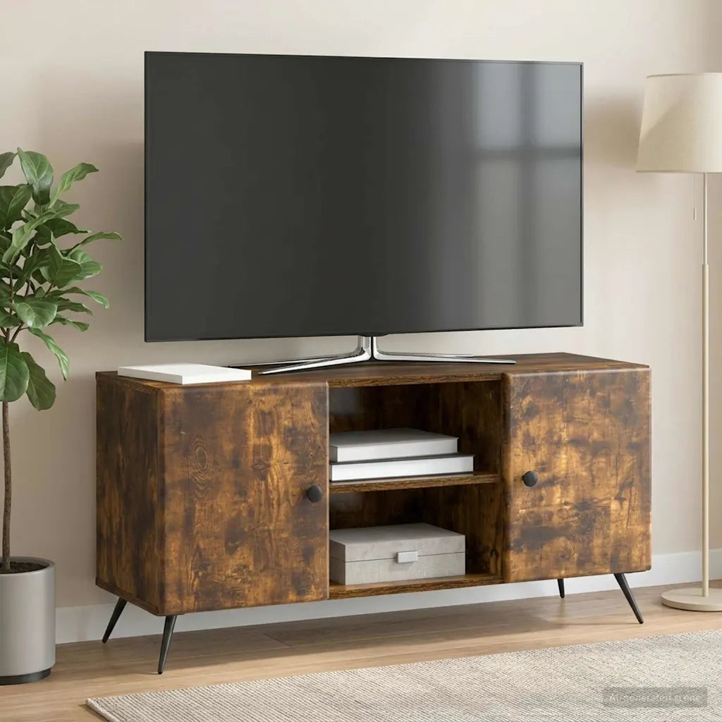 Mobile TV Rovere Fumo 102 x 34,5 x 50 cm Legno ingegnerizzato 895620