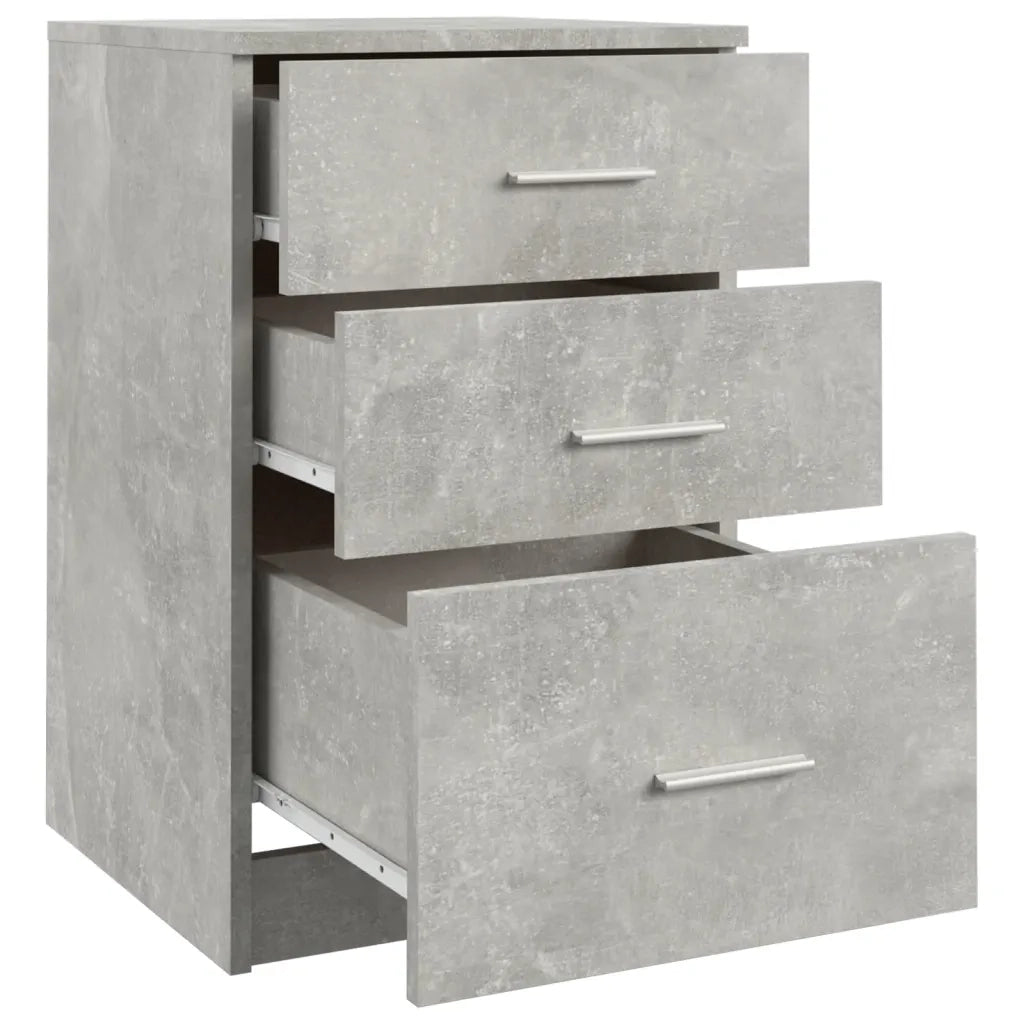 Comodino Grigio Cemento 40x40x63 cm in Legno Multistrato cod mxl 30998