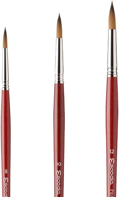 Pennelli aquarela - Capelli sintetici - Set da 3 - Punta rotonda - Professionale - Fatto a mano - Barcellona