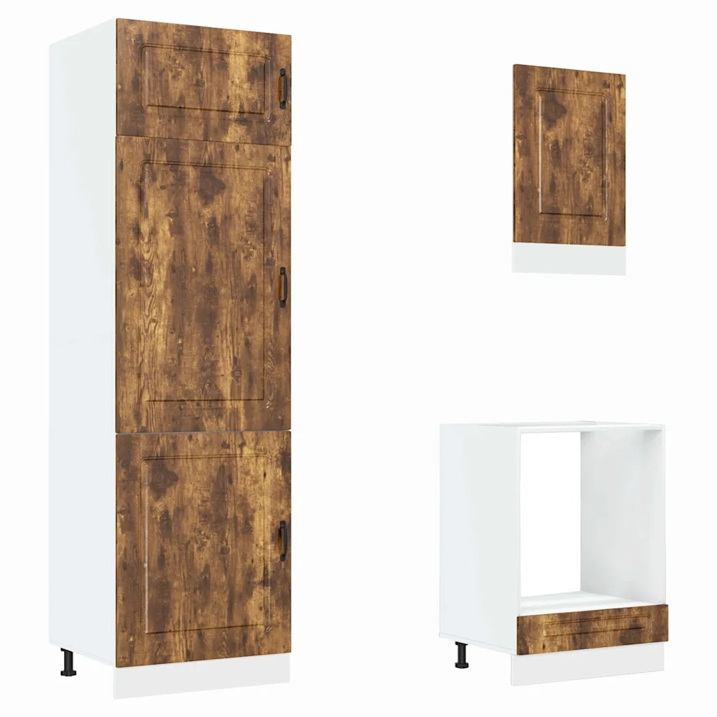 Set Mobili da Cucina 7 pz Kalmar Rovere Fumo Legno Multistrato 3314766