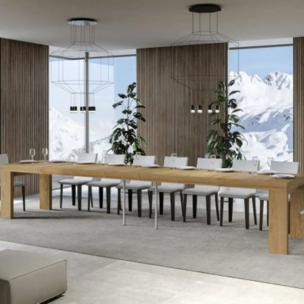 Tavolo allungabile 130/390x90 cm Roxell Premium colore quercia natura