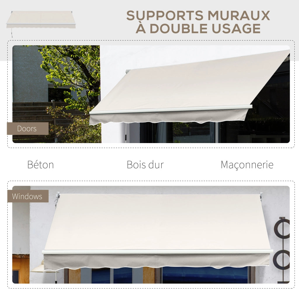 Tenda da esterno retrattile 200x250 cm ¨C zephmum ¨C crema, impermeabile, anti-UV