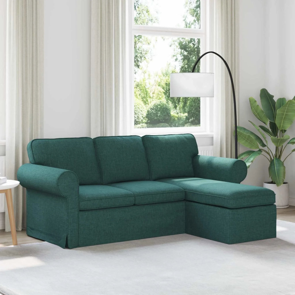 Divano Verde Scuro 215 x 138 x 80 cm Tessuto