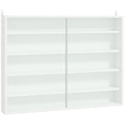 Libreria a Parete con Ripiani Regolabili in Vetro e Legno ¨C Zephmum ¨C Bianco 80x9.5x60 cm