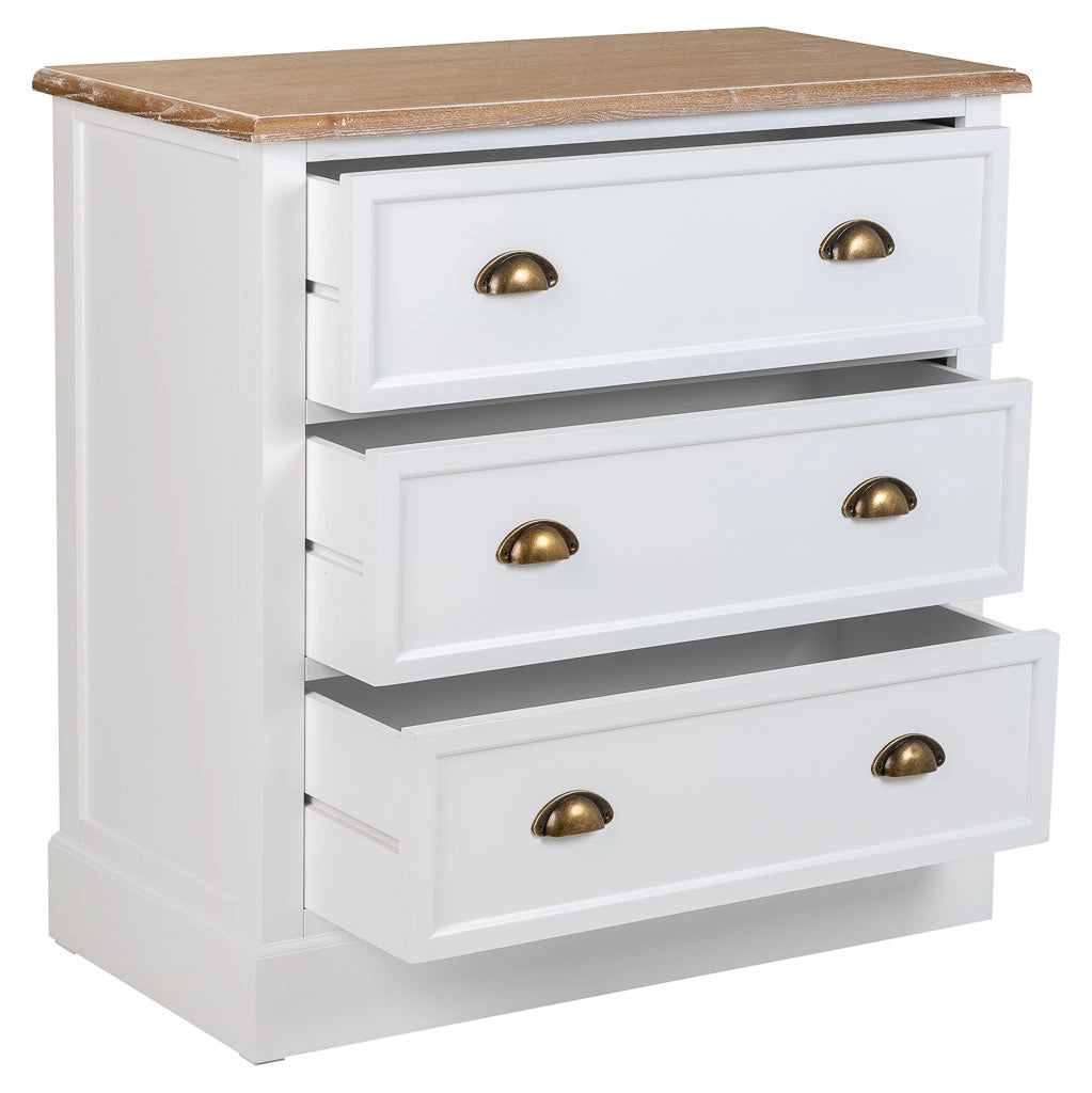 Cassettiera in legno bianco 80x40x80h